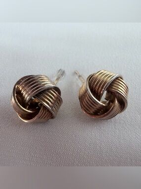 Gold-Tone Knot Stud Earrings